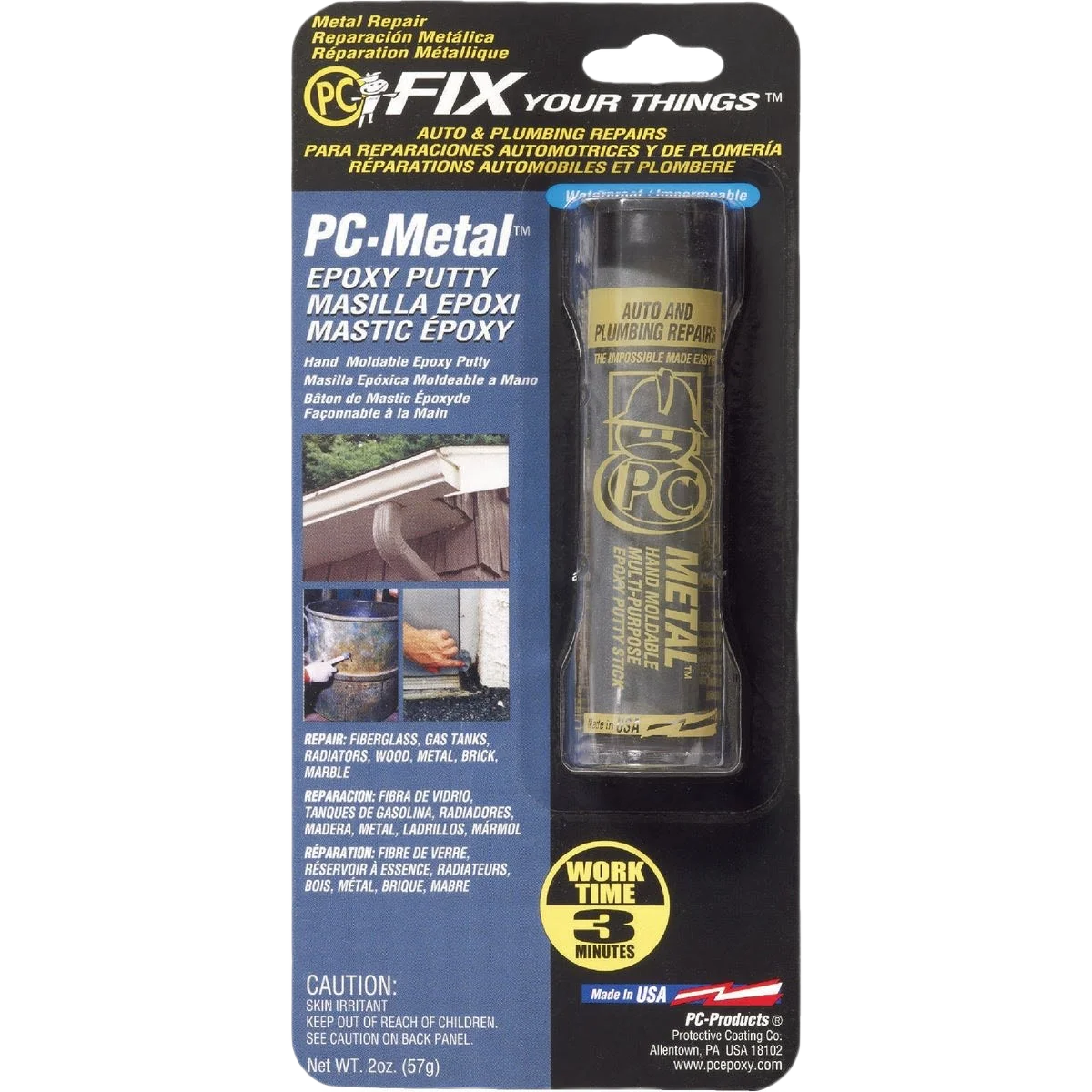Natural Protective Coating PC-Metal Gray Epoxy Putty 2 oz. Sustainable