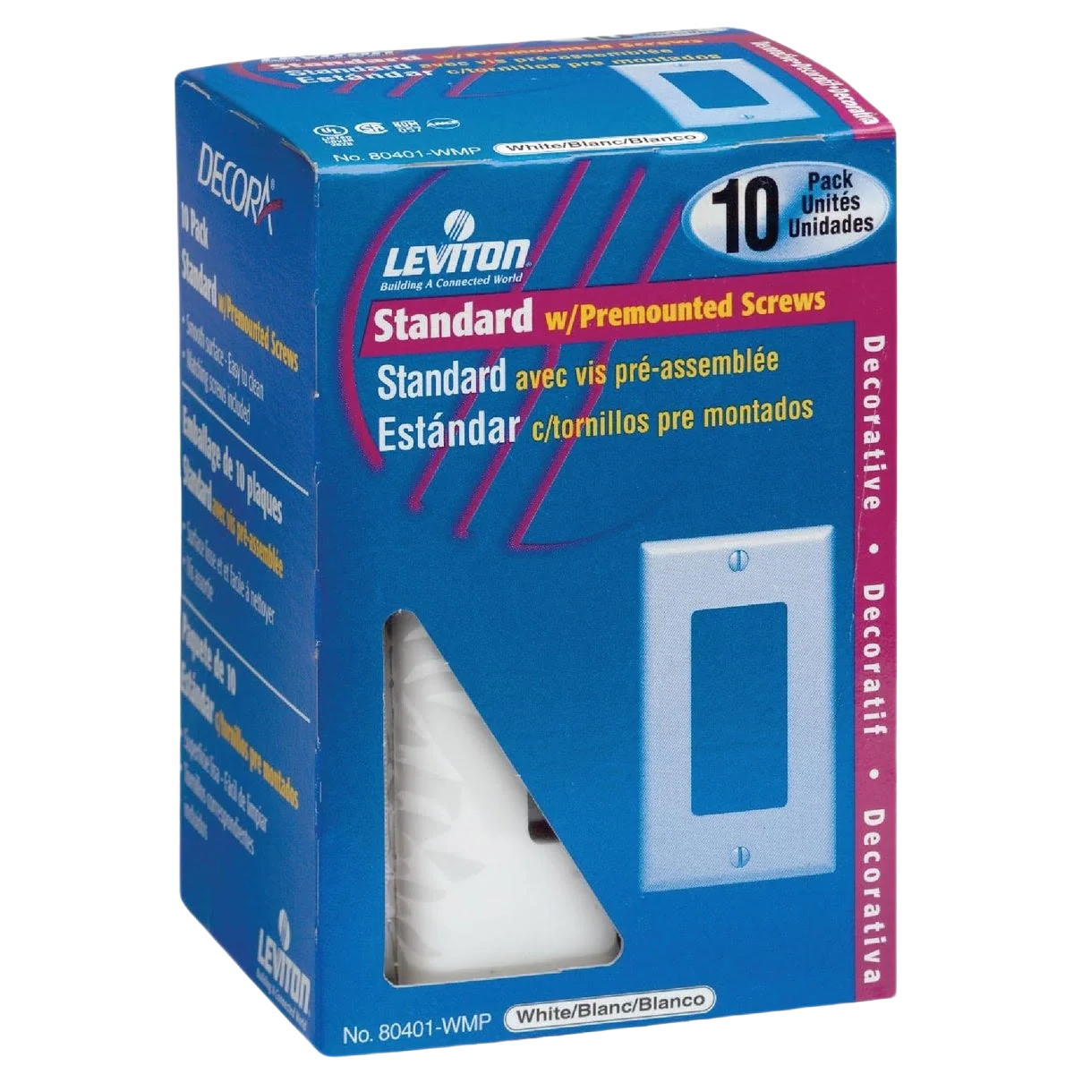 Fashionable Leviton Decora 1-Gang White Plastic Rocker Decorator Wall Plate 10-Pack Outstanding