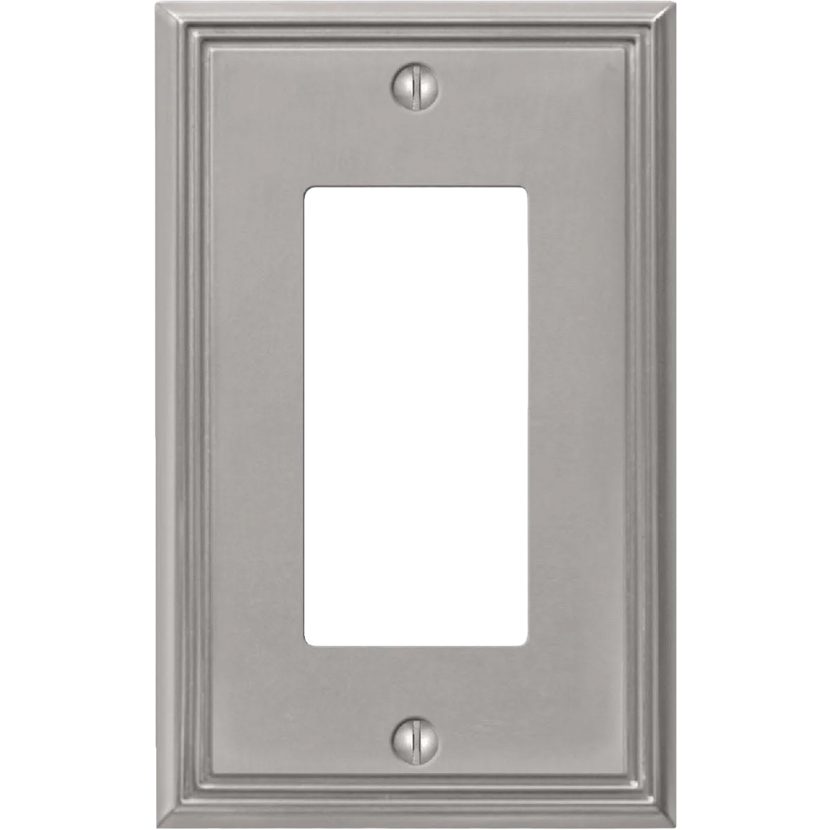 Authentic Amerelle 1-Gang Brushed Nickel Metro Line Cast Metal Rocker Wall Plate Functional