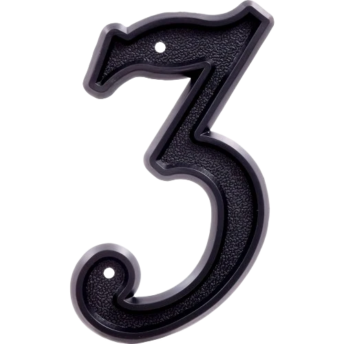 Verified Hillman 5.5-In. Matte Black Plastic House Number 3 Healthy