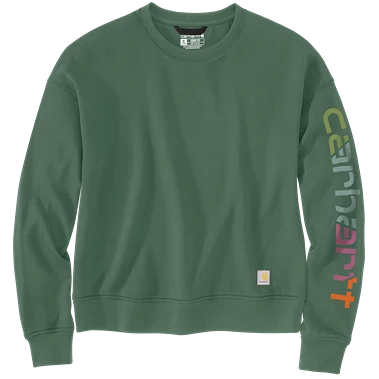 Selected Carhartt Women’s 2XL Frosted Balsam TENCEL trade Fiber Sleeve Graphic Sweatshirt Authentic