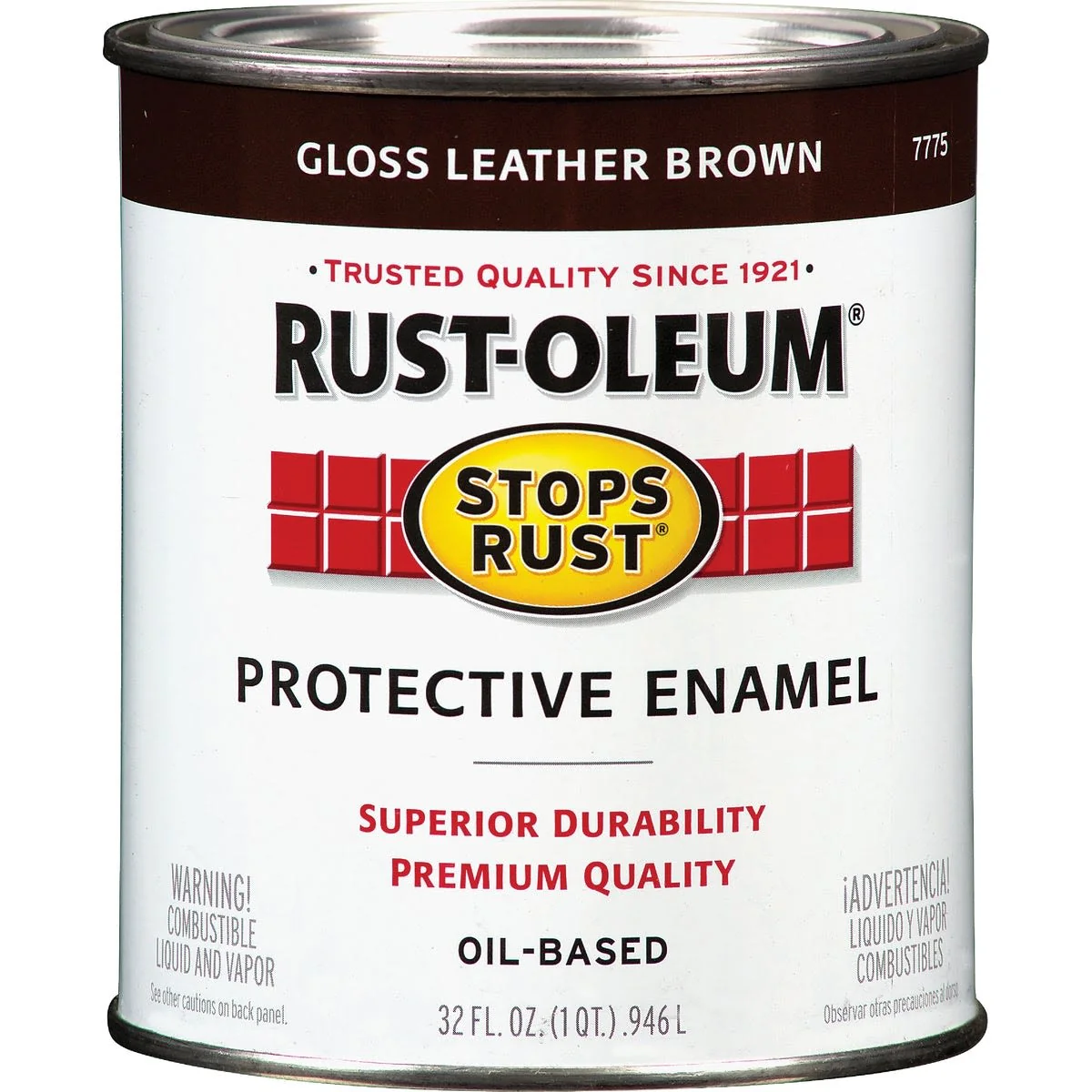 Prestigious Rust-Oleum Stops Rust Gloss Leather Brown Protective Enamel Brush-On Paint 1 Qt. Premium