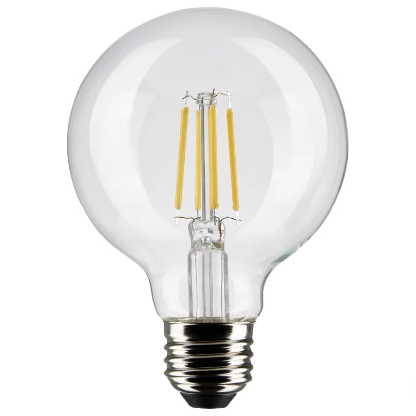 Green Satco 6 Watt LED Medium Base Clear Warm White Light Bulb 2-Pack Proven