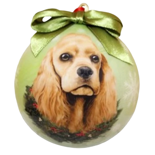 Classic E S Pets Cocker Spaniel Buff Christmas Ball Ornament High-Quality