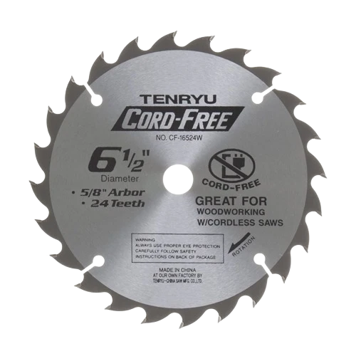 Powerful Tenryu 6-1 2 in. 24 Th. Carbide Saw Blade Flexible