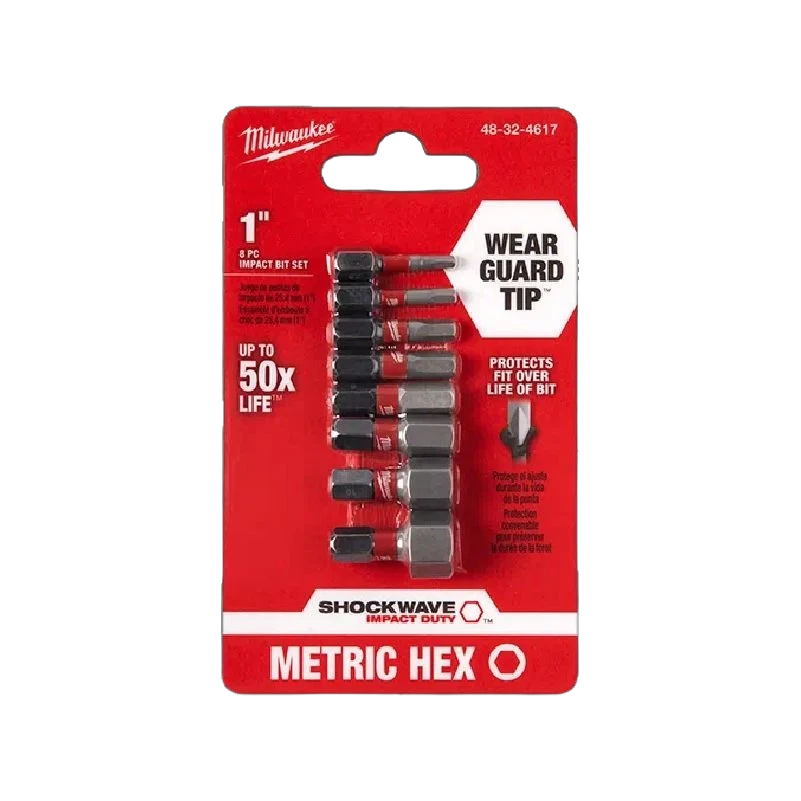 Casual Milwaukee SHOCKWAVE™ 8-PC 1 Metric Hex Impact Bit Set Minimalist
