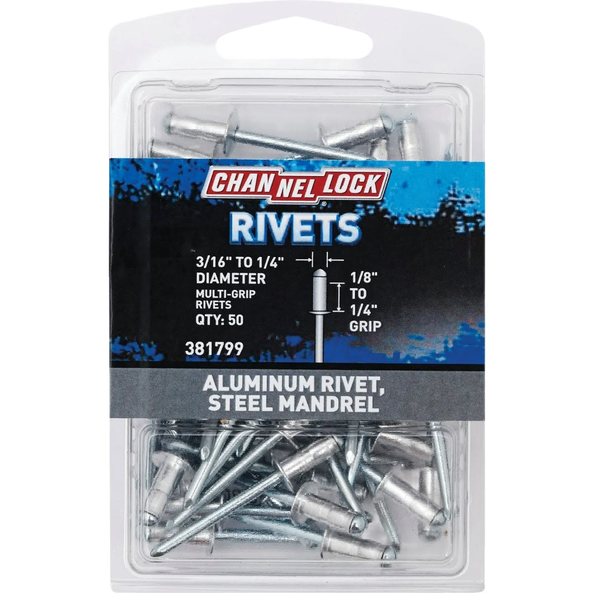 Smooth Channellock 3 16 -1 4 x .063 -.250 Grip Multi-Grip POP Rivet 100-Pack Sustainable
