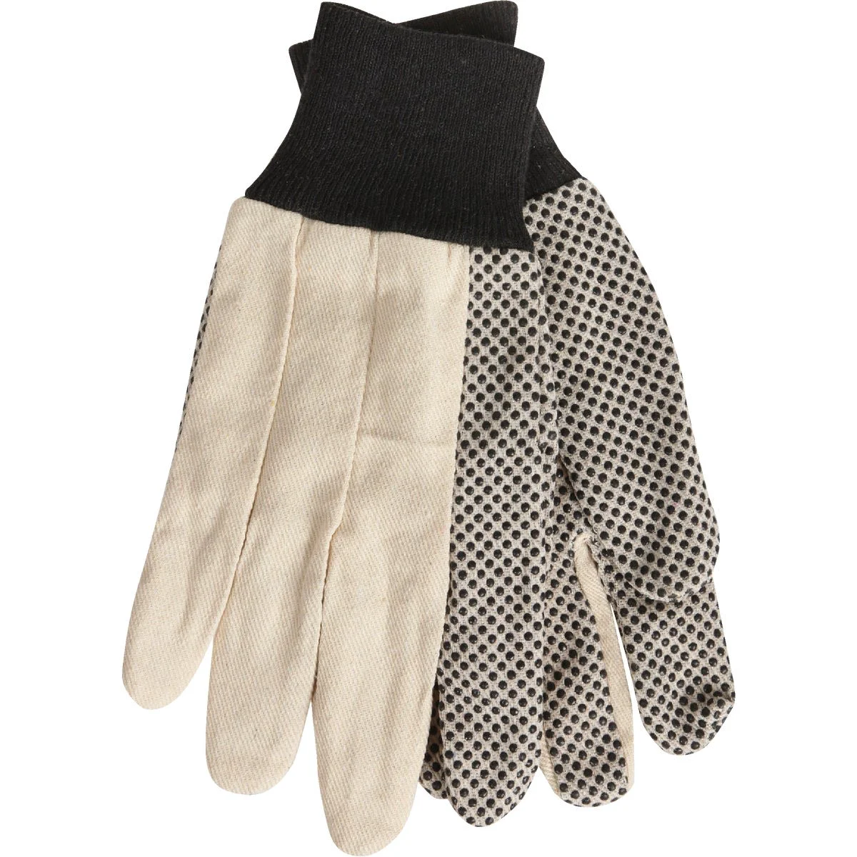 Casual Do it Men’s Large PVC Grip Cotton Canvas Work Gloves Relaxed
