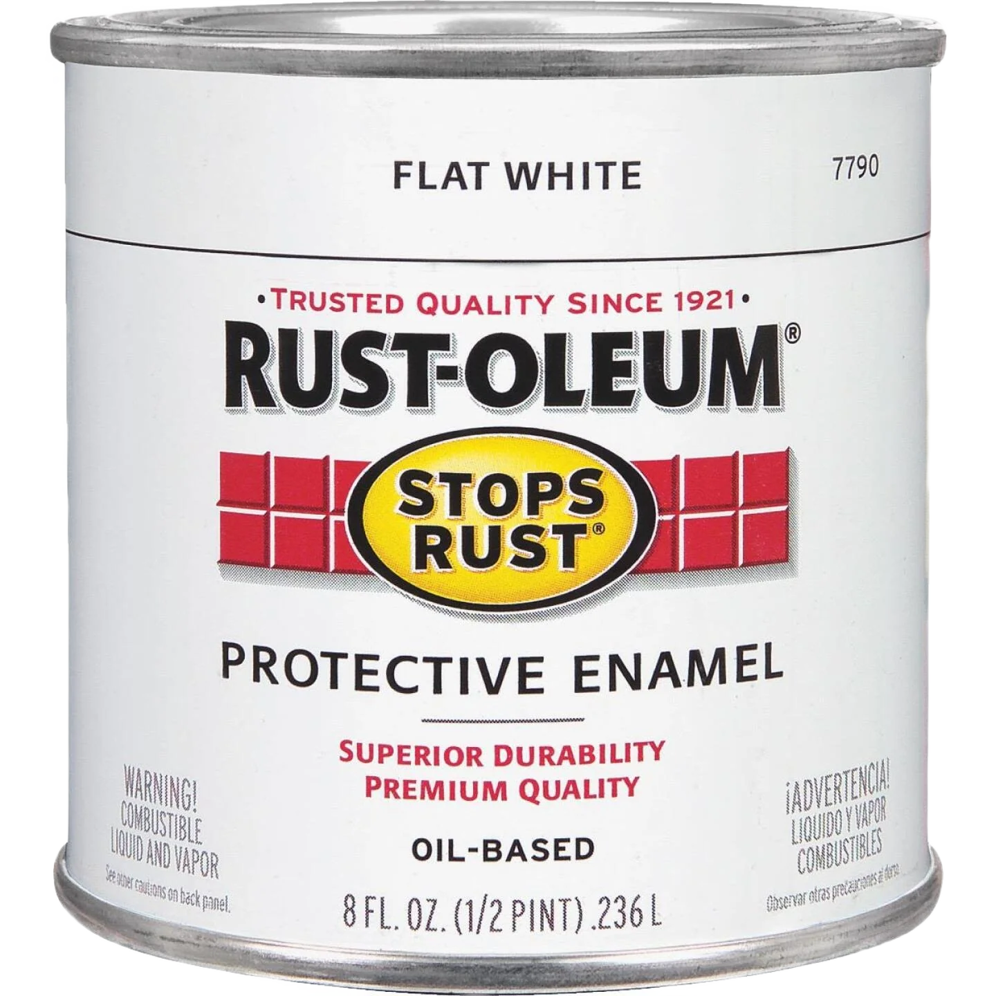 Fashionable Rust-Oleum Stops Rust Protective Enamel Flat White Brush-On Paint 1 2 Pint Environmentally Friendly