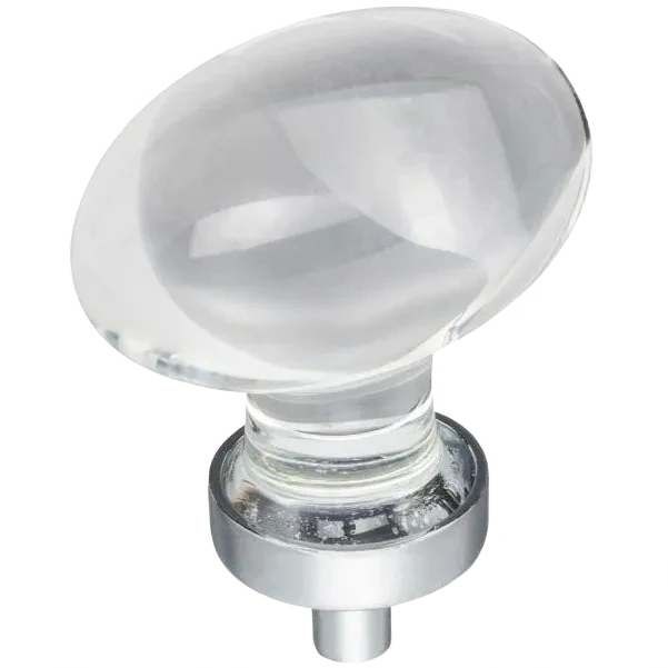 Consistent Jeffrey Alexander Polished Chrome Harlow Football Glass Cabinet Knob Organic