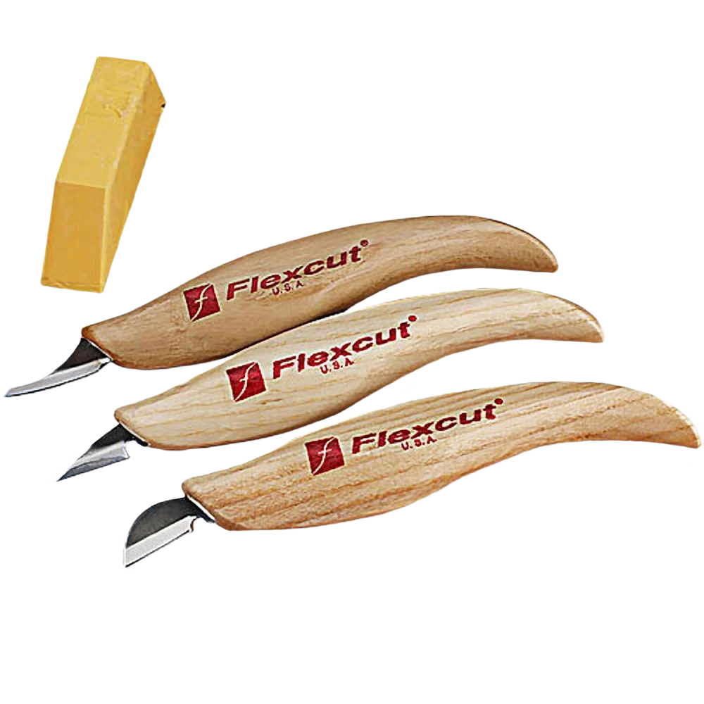 Breathable Flexcut 3 Pc. Slim Handle Detail Knife Set Crafted