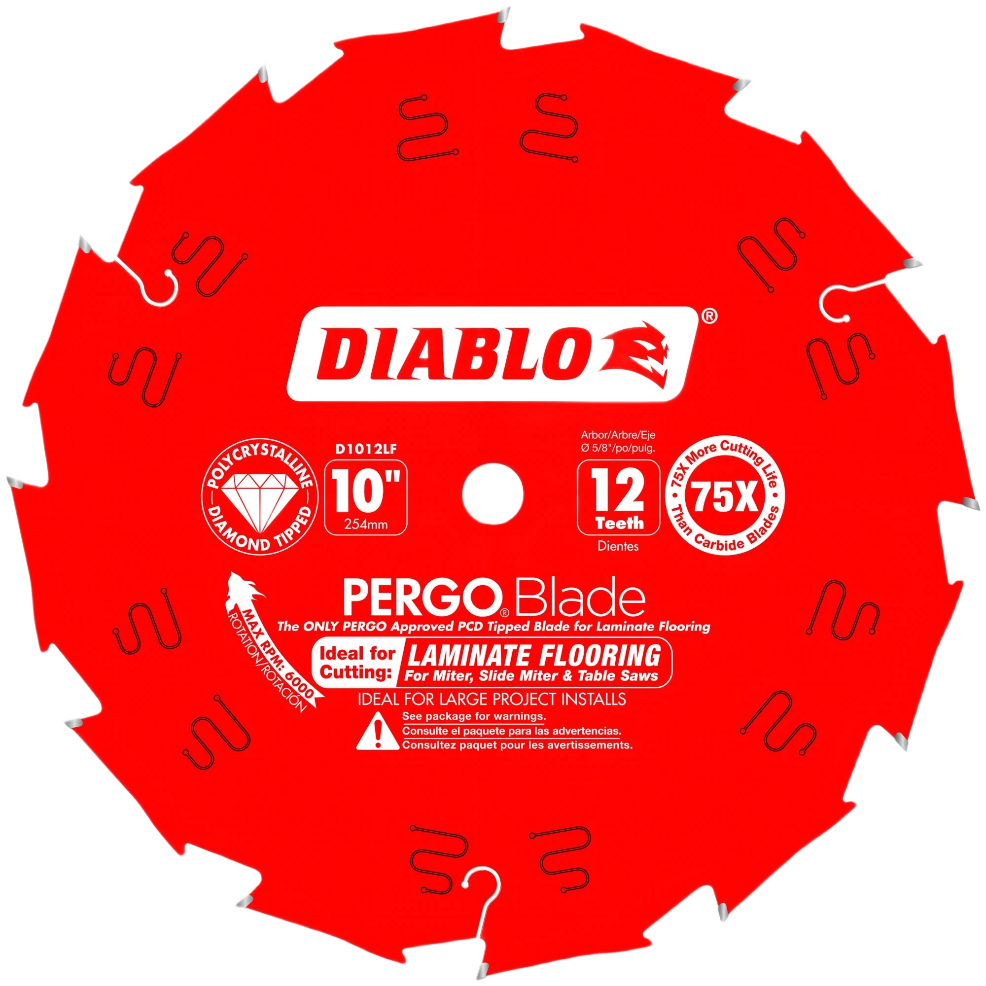 Expertly Made Diablo 10-In. 12-Tooth Laminate Flooring Saw Blade Refined