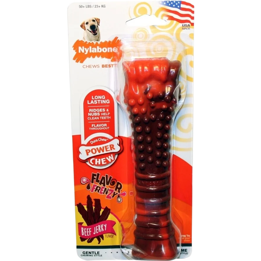 Contemporary Nylabone Giant Beef Jerky Power Chew Textured Bone Exclusive