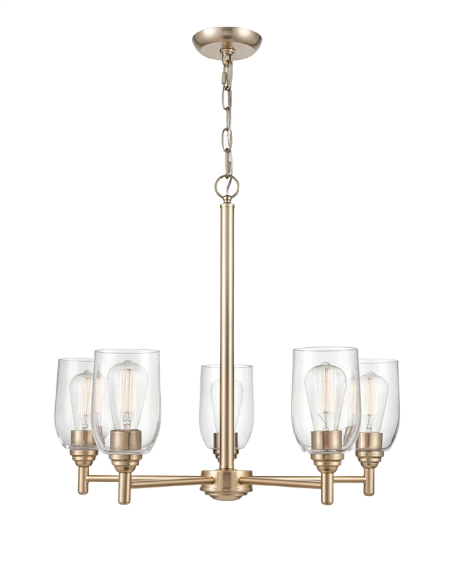Minimalist Millennium Lighting 5 Fixture Modern Gold Arlett Chandelier Long-Lasting