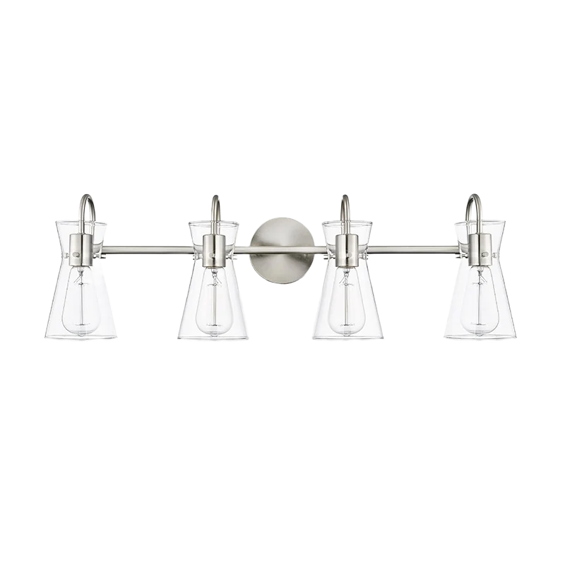Refined Millennium Lighting 4 Fixture Brushed Nickel Camellia Vanity Top-Quality