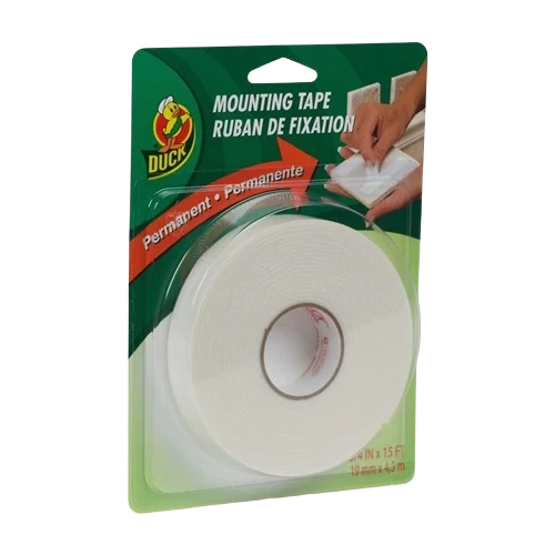 Environmentally Friendly Duck Brand White Permanent Mounting Tape .75 in. x 15 ft. Convenient