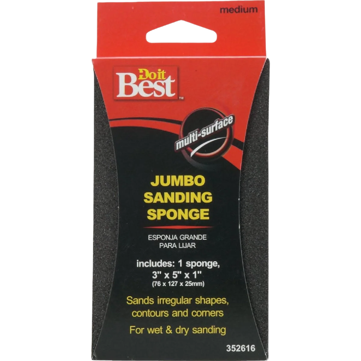 Pure Do it Jumbo Medium 80-Grit All-Purpose Sanding Sponge Unique