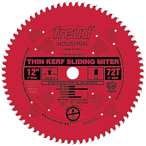 Sustainable Freud ATB TK Sliding Miter Saw Blade 12 in. x 72 Teeth Sophisticated