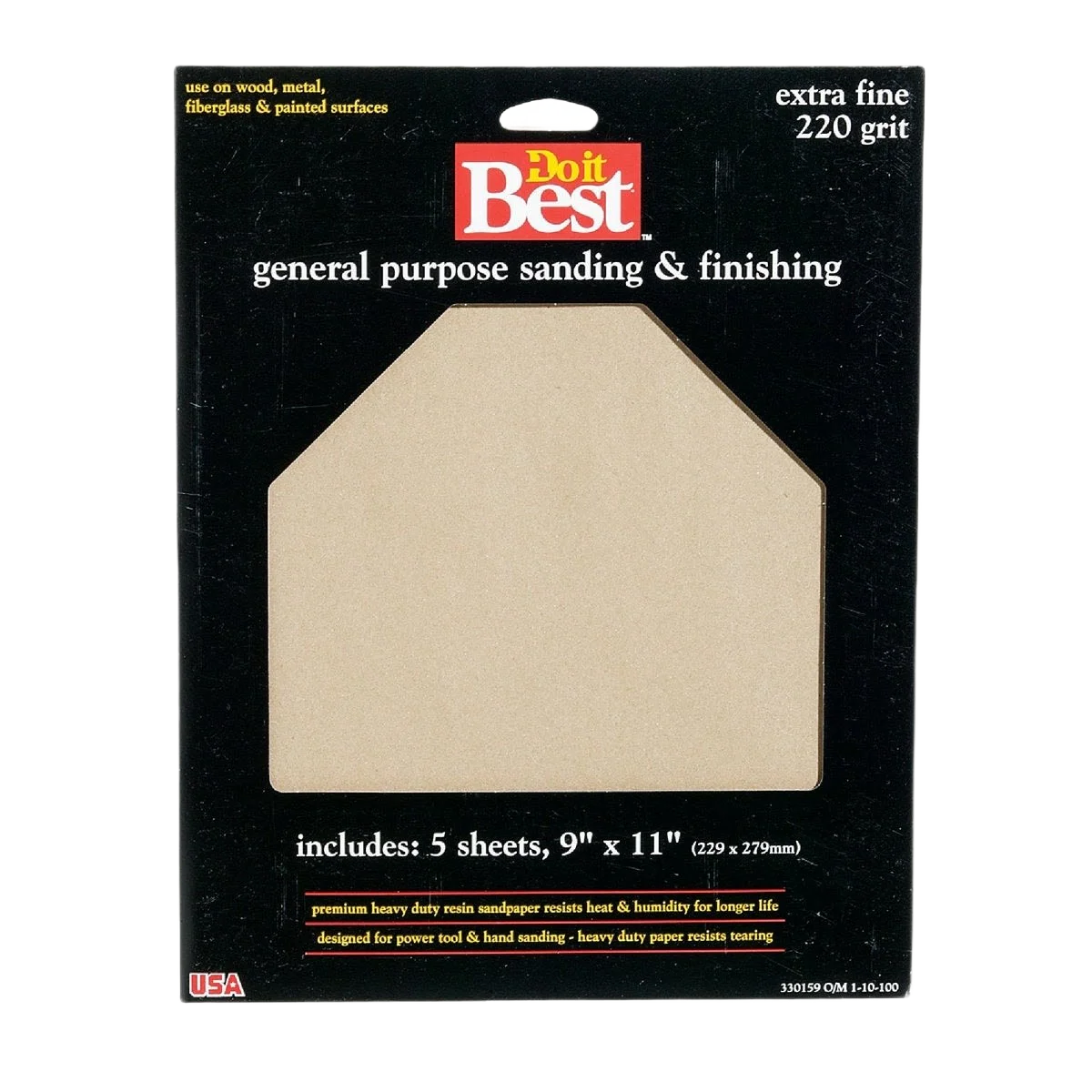 Reliable Do it 9 x 11 General Purpose 220-Grit Extra Fine Sandpaper 5-Pack Exceptional