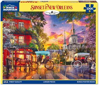 Luxury White Mountain Puzzles Sunset in New Orleans Puzzle 1000 Piece Soft