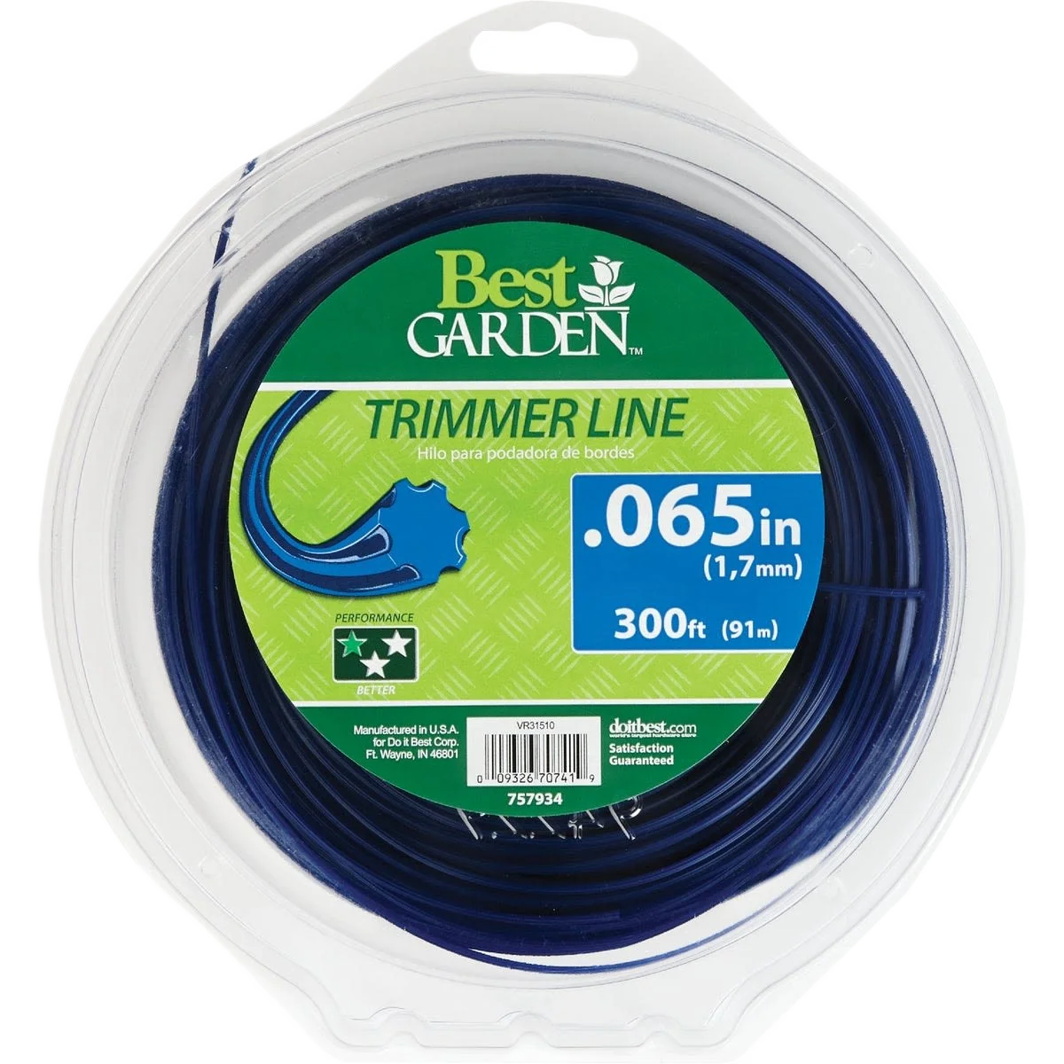 Premium Garden 7 Point Blue Trimmer Line 0.065 in. x 300 ft. Lightweight