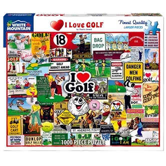 Trusted White Mountain I Love Golf 1000 Piece Jigsaw Puzzle Advanced