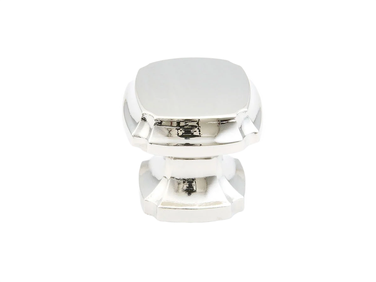 Solid Schaub Polished Nickel Empire Square Knob Original
