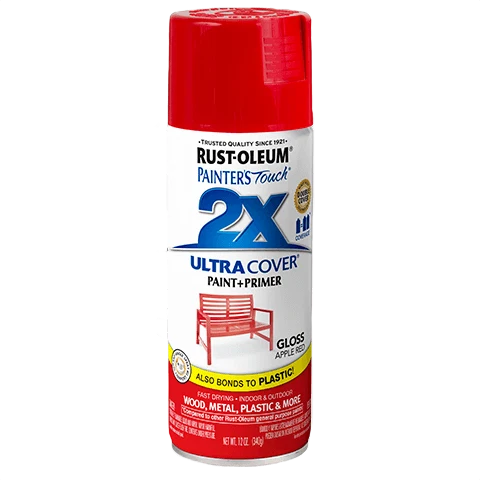 Lightweight Rust-Oleum Painters’ Touch 2X Ultra Cover Gloss Apple Red Spray Paint 12 oz. Environmentally Friendly