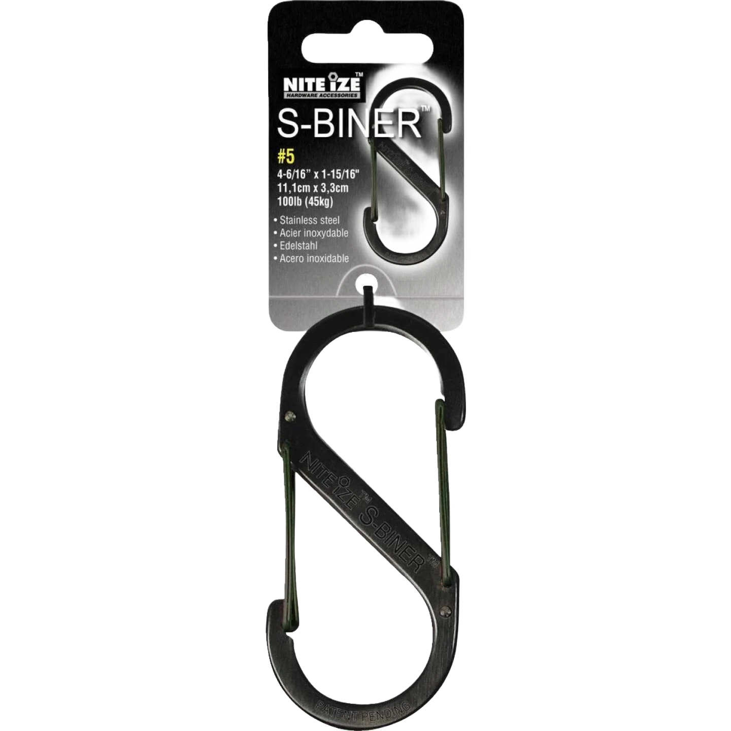 Long-Lasting Nite Ize S-Biner 75 lb. Capacity Black S-Clip Key Ring Responsible