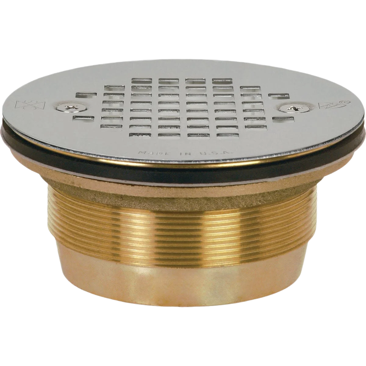 Solid Sioux Chief Cast No-Caulk Shower Drain with Stainless Steel Strainer Modern