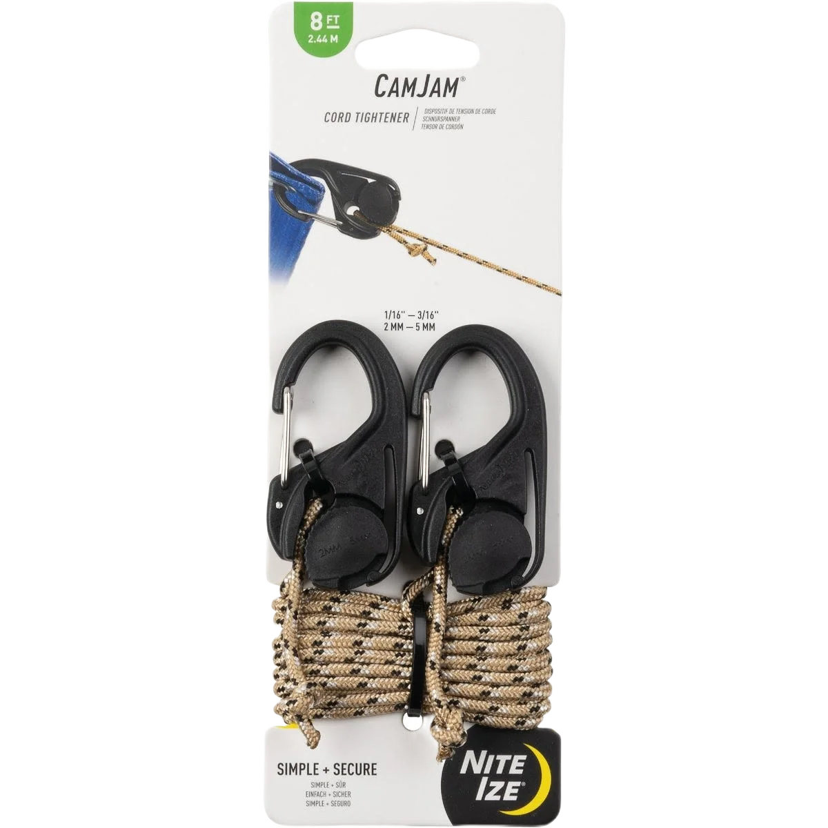 Fine Nite Ize CamJam Rope Tightener with Rope 2-Pack Organic