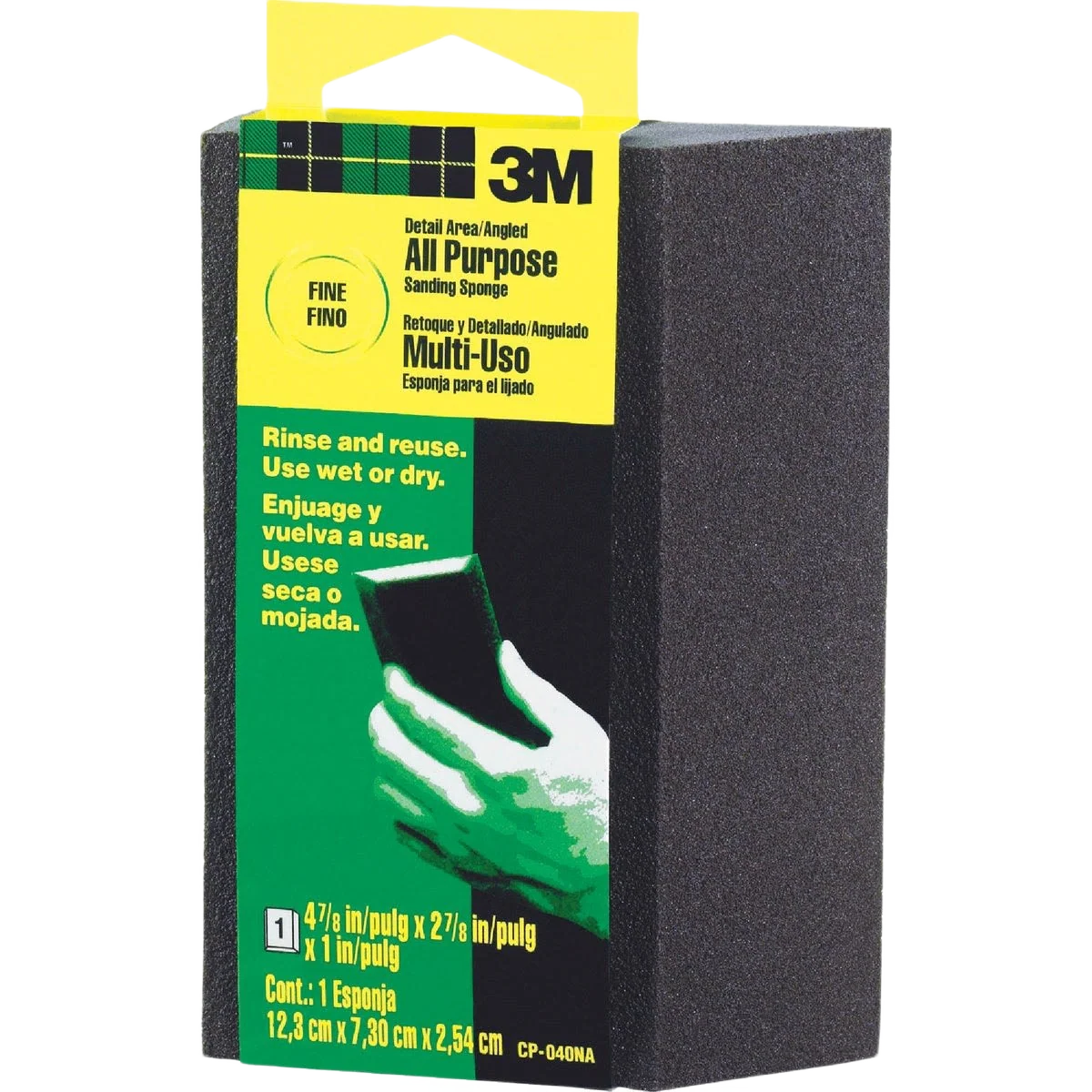 Verified 3M Angled Detail Area All-Purpose Fine Sanding Sponge Unique