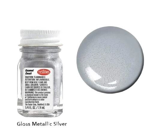 Recyclable Testors Metallic Silver Enamel Paint .25 oz. Lightweight