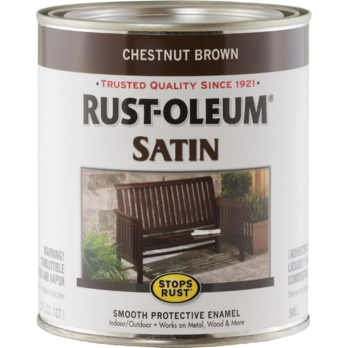 High-Grade Rust-Oleum Satin Chestnut Brown Protective Rust Control Enamel 1 Quart Contemporary
