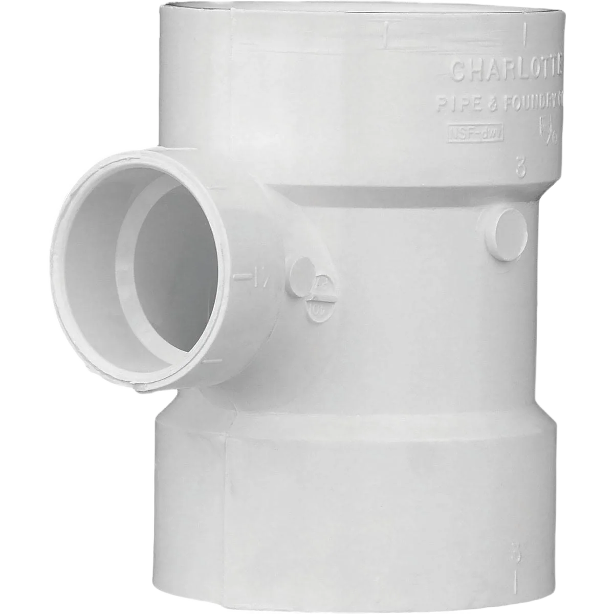 Secure Charlotte Pipe Reducing Sanitary PVC Tee 3 In. x 1-1 2 In. Original Design