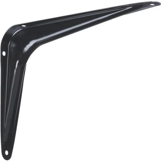 Optimized National Hardware 6 D. x 8 H. Black Steel Shelf Bracket Pure