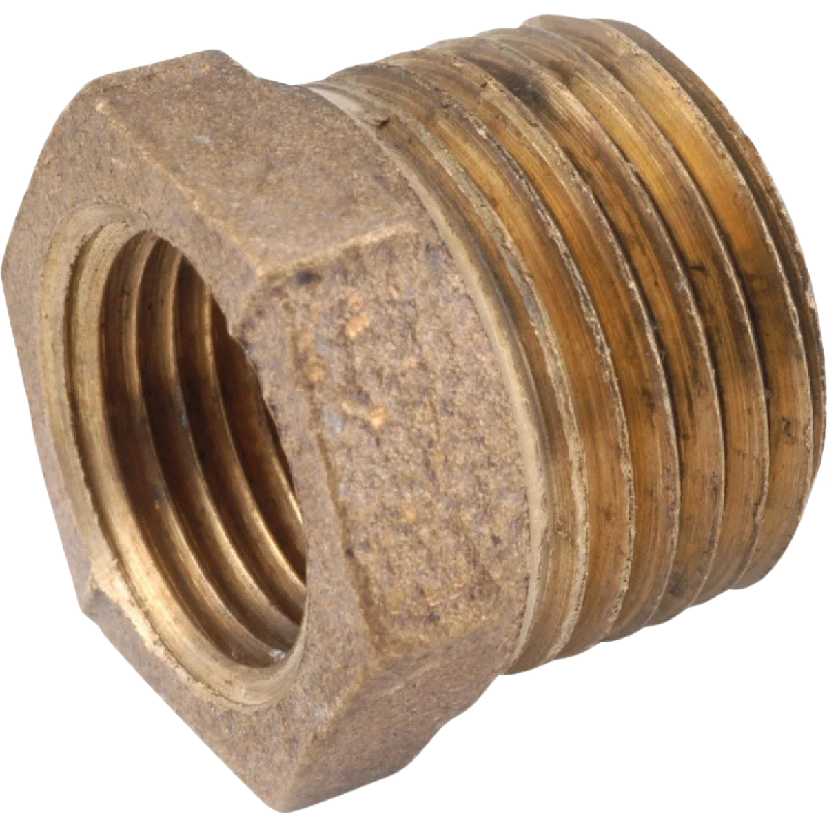 Official Anderson Metals Red Brass Hex Reducing Bushing 1 In. MPT x 3 4 In. FPT Optimized