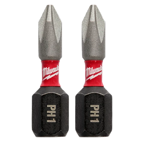 Organic Milwaukee SHOCKWAVE™ Impact Duty™ 1 PH1 Phillips Bits 2-Pack Flexible