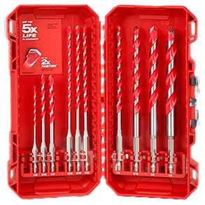Professional Milwaukee SHOCKWAVE™ Impact Duty™ 10-PC Carbide Hammer Drill Bit Kit Natural