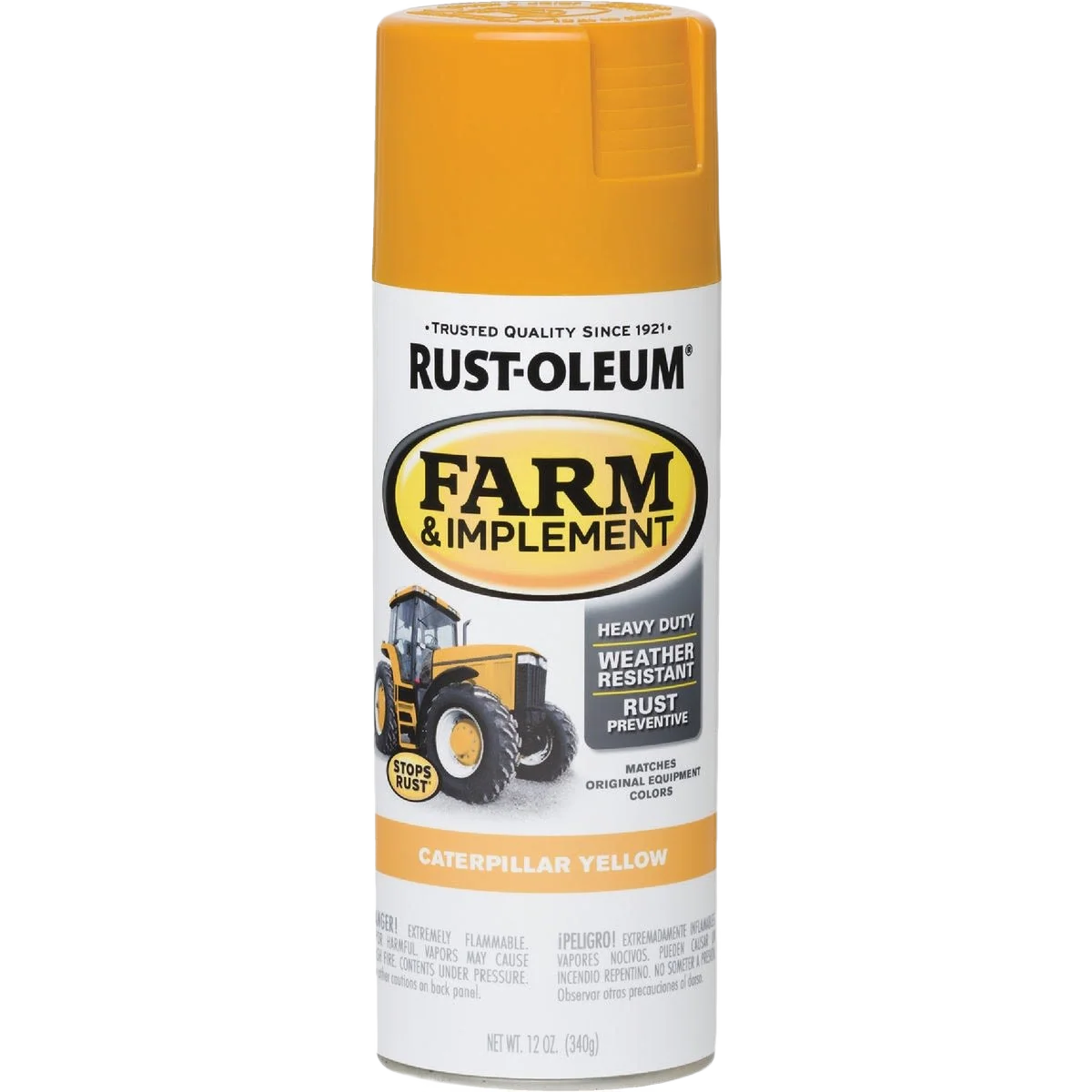 High-Performance Rust-Oleum Farm Implement Caterpillar Yellow Spray Paint 12 oz. Functional