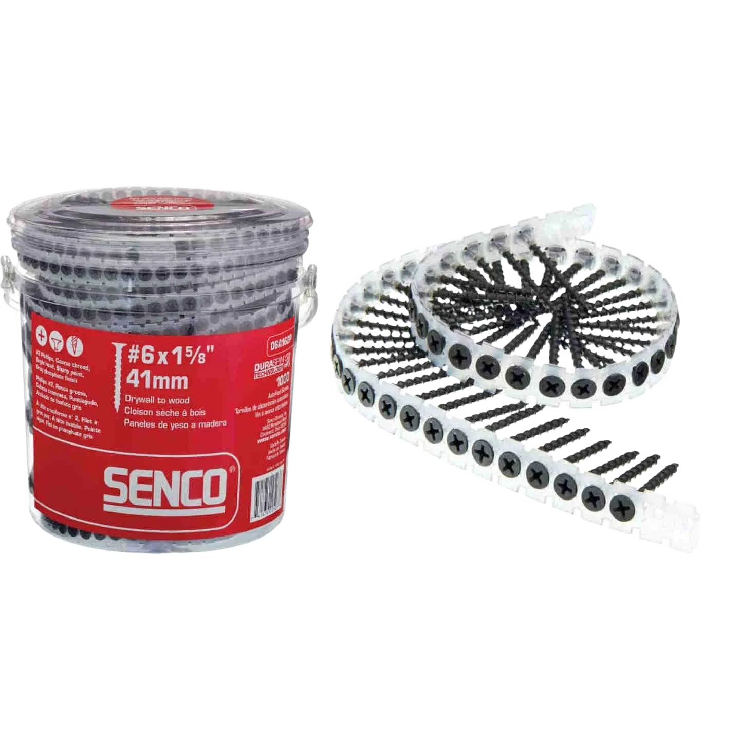 Recyclable Senco DuraSpin 6 x 1-5 8 In. Phillips Bugle Head Collated Drywall Screw Phosphate Finish 1000 Ct. Environmentally Friendly