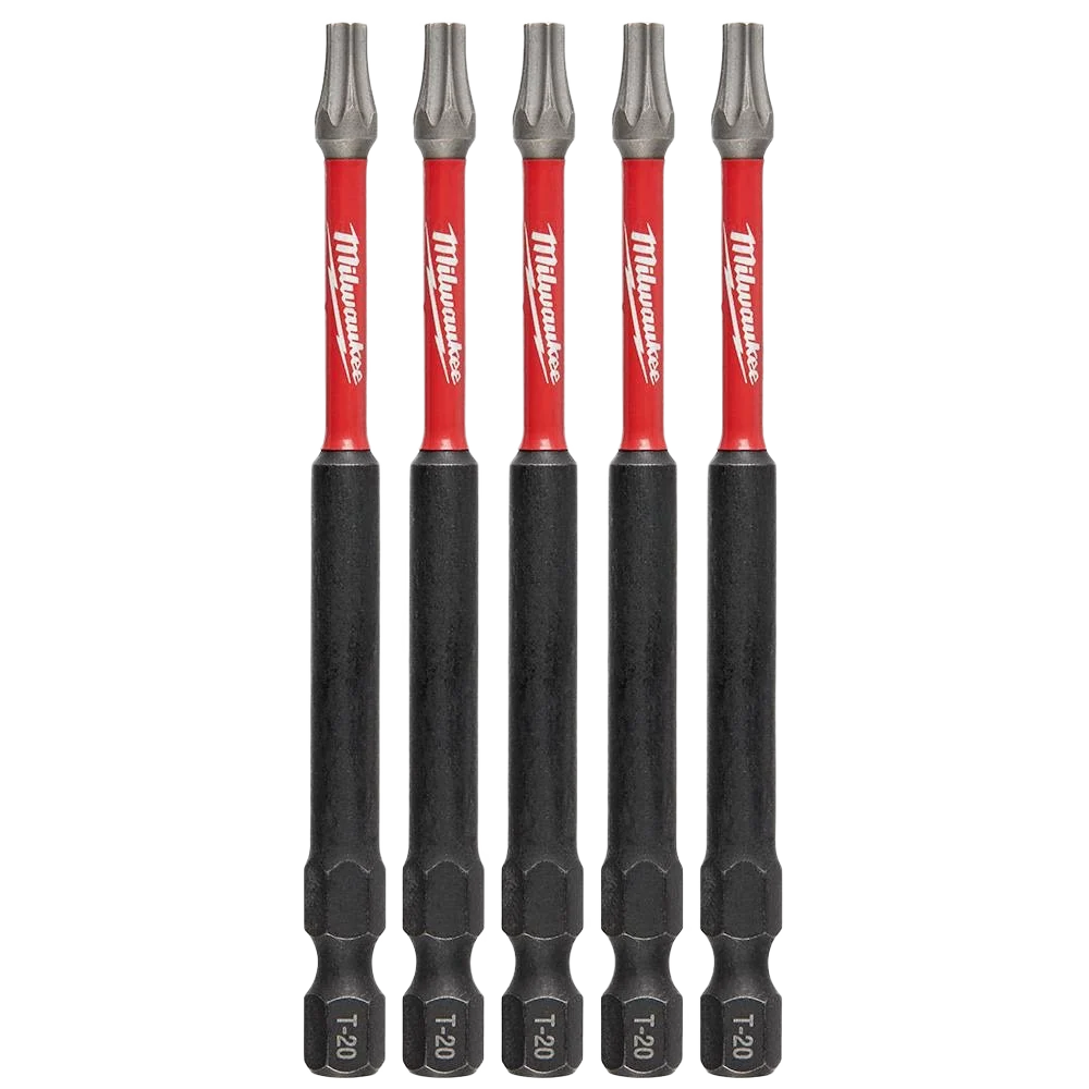 Enhanced Milwaukee SHOCKWAVE™ Impact Duty™ 3-1 2 T20 TORX Bits 5-Pack Organic