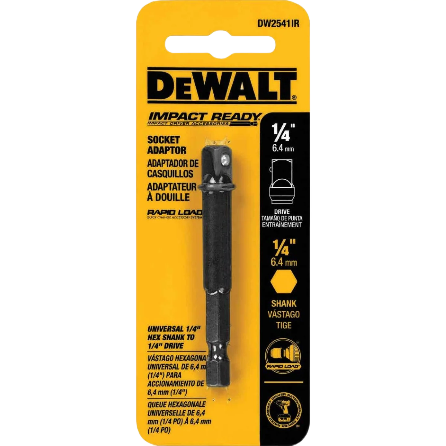 Innovative DEWALT IMPACT READY® 1 4 Hex Shank to 1 4 Socket Adaptor Responsible