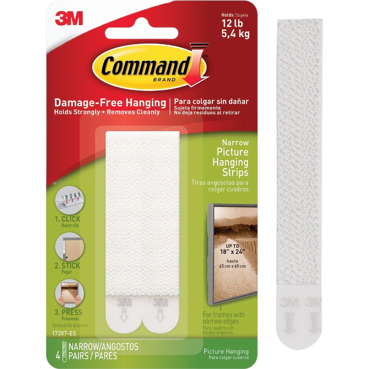 High-End 3M Command Narrow White Interlocking Picture Hanger 4-Pack Excellent