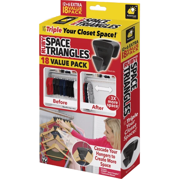 Optimized Ruby Space Triangles Closet Storage Hanger Holder 18-Pack Original
