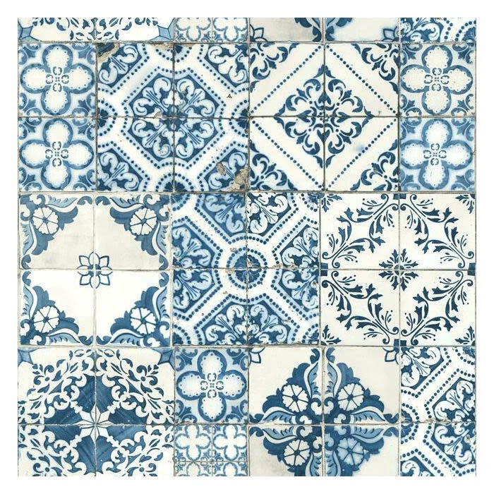 Modern RoomMates Mediterranean Tile Peel Stick Wallpaper Original
