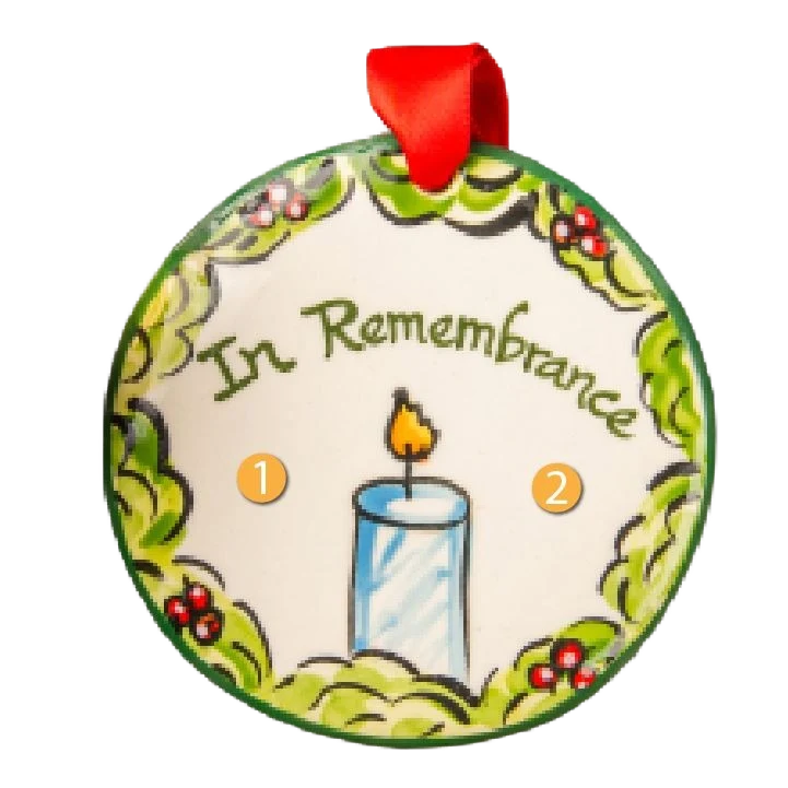 Stylish Nola Watkins Collection Personalized In Remembrance Candle Ornament Next-Generation