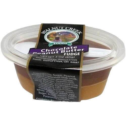 Authentic Walnut Creek Chocolate Peanut Butter Fudge Cup 3 oz. Long-Lasting
