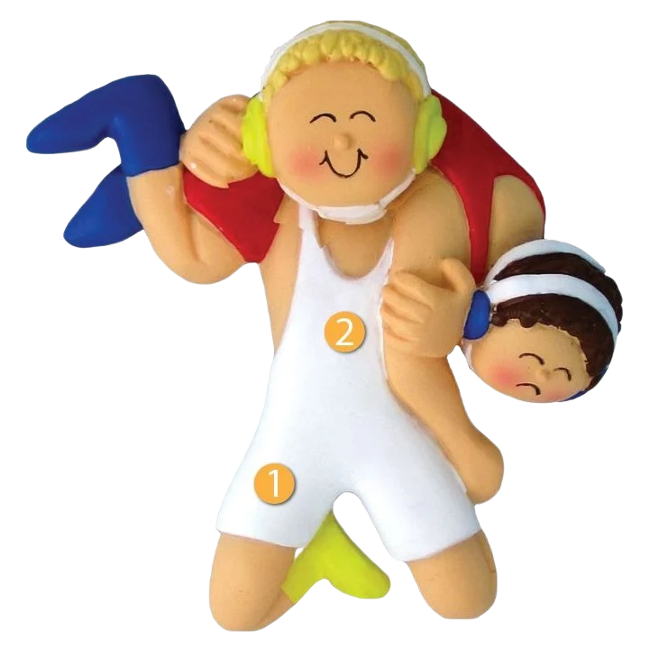 Contemporary Ornament Central Personalized Blonde Male Wrestling Ornament User-Friendly