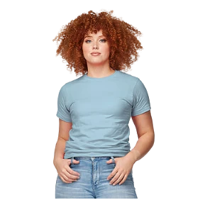 Durable Tultex Large Unisex Baby Blue Fine Jersey Short Sleeve Shirt Reusable